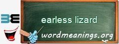WordMeaning blackboard for earless lizard